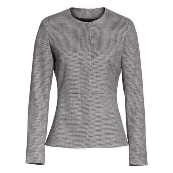 MaxMara Women's Giochi Basketweave Jacquard Blazer Jacket Black MSRP: $1,165 SZ6